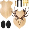 DoubleFill 2 Sets Wooden Deer Antler Mounting Kit Deer Mount