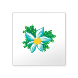 CafePress Flower Leaves Floral Sticker Square Bumper Sticker Car Decal