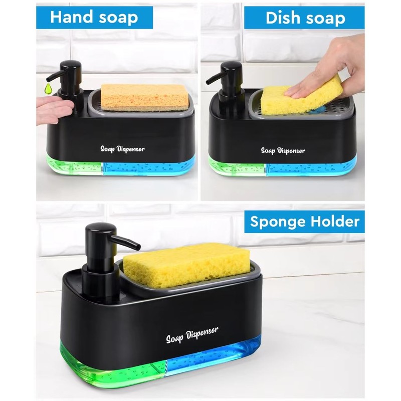Richenda Hand and Dish Soap Dispenser Set for Kitchen,3-in-1 Kitchen