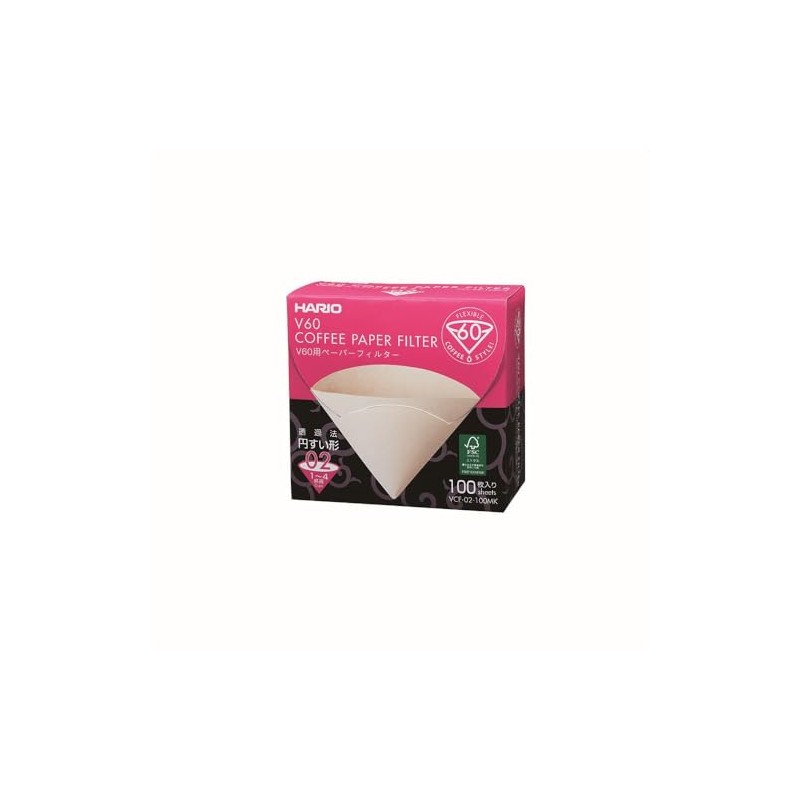 Hario V60 Coffee Filters - Size 02 Colour Brown (VCF-02-100MK)