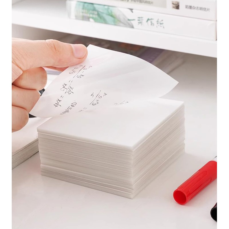 YANYULI Transparent Sticky Notes, Pack of 300, Transparent, 50 Sheets
