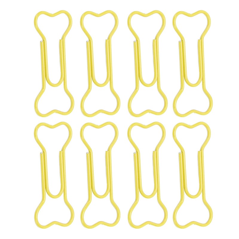 100pcs Colored Dog Bone Shape Paper Clips Black Lightweight Notebook