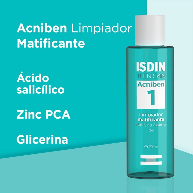 ISDIN Acniben Gel Limpiador - 200ml, 1 unidad, 1