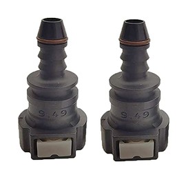 Pack of 2 Female Bundy to Hose Barb Fuel Line Quick Connector Straight for 3/8 Steel to 1/4 ID 5/16 OD