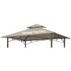 Does Not Apply Grill Gazebo Replacement Canopy Roof, 5' x 8' Outdoor BBQ Gazebo Canopy Khaki