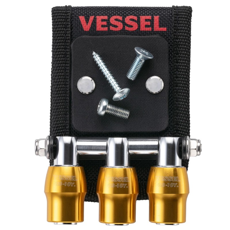 VESSEL QB-10MB3Y Quick Catcher, 3 Row Holder, Magnetic Included, Yellow