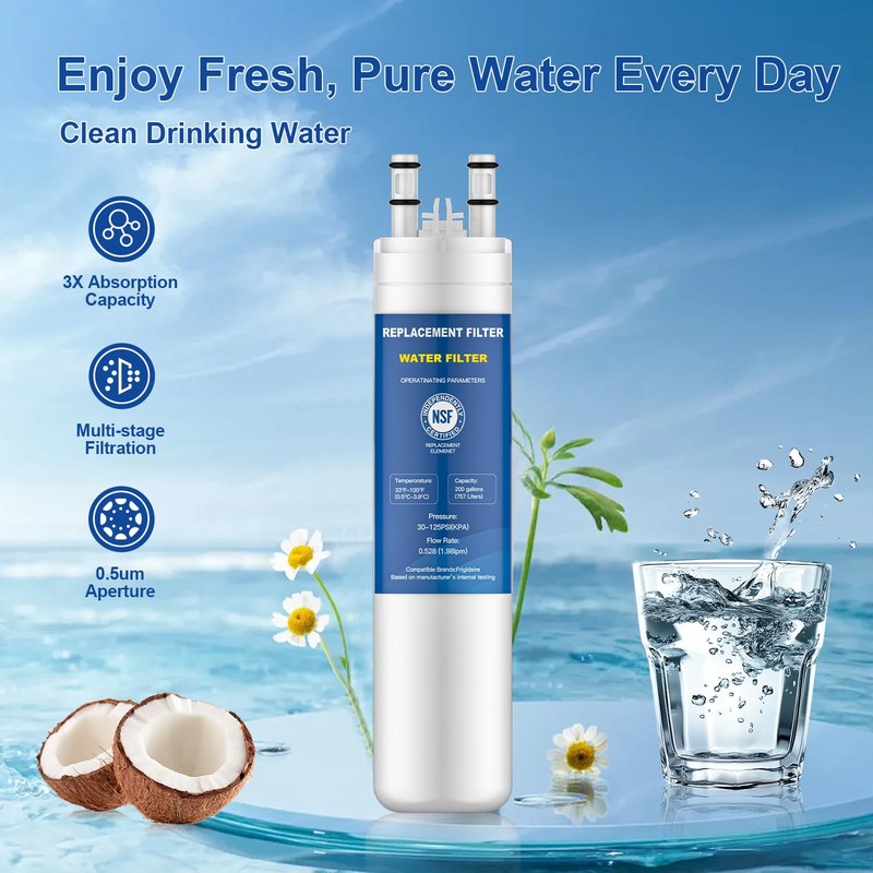 Water Bressvi Replacement for Frigidaire ULTRAWF Water Filter Compatible with