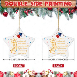 6 Pieces 2022 Theater Christmas Ornament Ceramic Hanging Drama Masks Sign Christmas Tree Decorative for Theater Xmas Santa Tree Hanging Decoration Home Decor