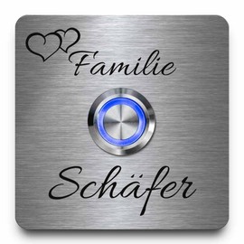 'Door bell with Free Engraving & Stainless Steel Doorbell Panel Kit/Model Shepherd with LED Switch, Acrylic plate and Name Engraving/SEE High Fibre Laser Engraving.