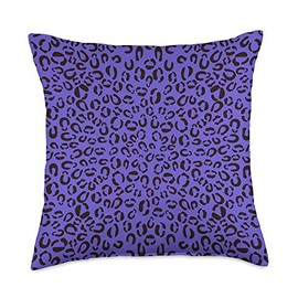 Vintage Cute Leopard Print Vivid Animal Patterns Fuchsia-Blue Leopard Prints Cheetah Pattern Women Girls Cute Throw Pillow, 18x18, Multicolor