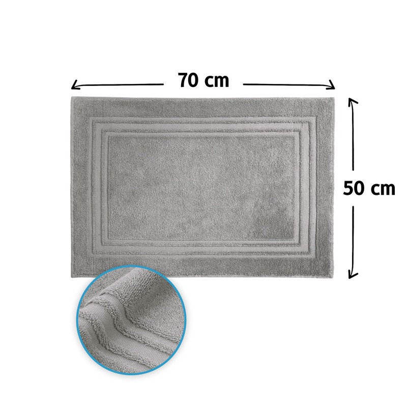 Komforttec 2-Piece Bath Mat Set, Terry Cloth Shower Mat, Washable