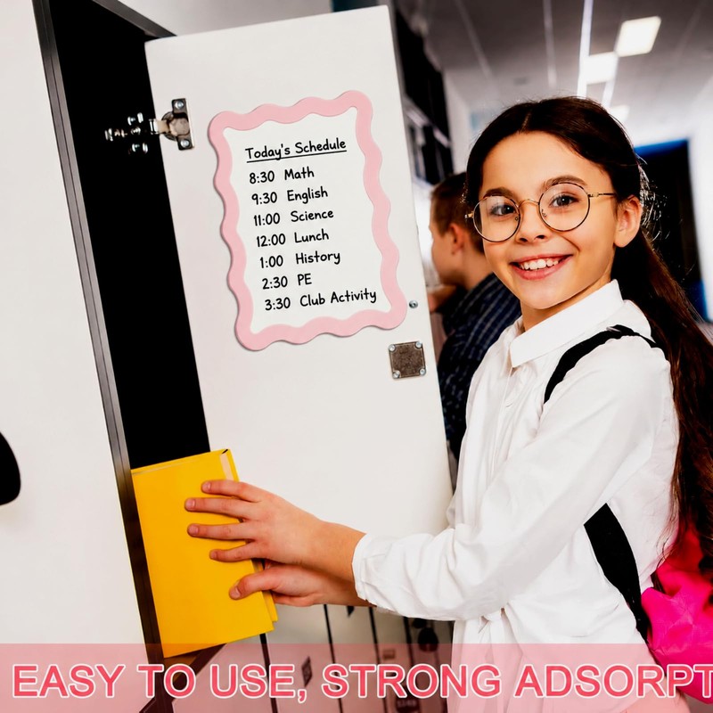 Gueevin Pink Small Scalloped Magnetic Dry Erase Whiteboard, 7" x