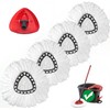 4 Pack Spin Mop Head Refills + 1 Holder for