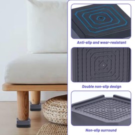 JJQHYC Set of 4 Furniture Risers, 4 cm Risers for Washing Machine, Table, Sofa and Chair, Table Risers Chair Risers, Non-Slip Risers for Furniture Feet