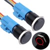 DMWD 2PCS 16MM Latching Push Button Switch Ring Led 12V-24V