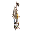 FILWH Freestanding Coat Rack with Umbrella Organizer Tray Bamboo Coat
