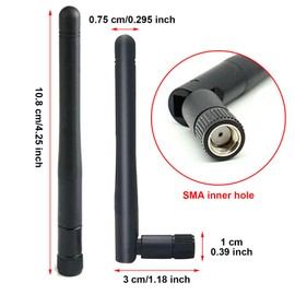 Taicols Dual Band WiFi Male Antenna, 2 Pcs RP-SMA Aerial 5/5.8G 3DBI Dual-Frequency Antenna Adapter for Telemetry Remote Surveillance Grid Network Applications Security Camera
