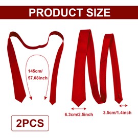 FUIPVGI Pack of 2 Men's Ties 8 cm for Men Classic Tie Elegant Satin Tie Wedding Tie Retro Business Tie for Office or Festive, red