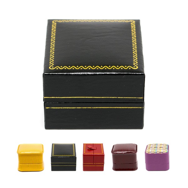 Novel Box Jewelry Earring Box in Black Leather + Custom