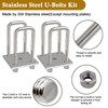 4 Set Stainless Steel Square U Bolt Kit for Boat