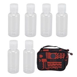6pcs Camping Spice Containers Mini Portable Transparent Spice Jar Kit with Storage Bag for Kitchen Camping Travelling