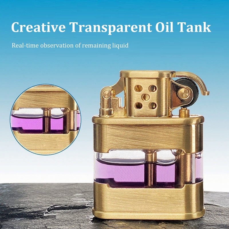 Vintage Lighter Creative Clear Lighter Cool Transparent Lighter Refillable Windproof