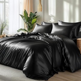 Lanqinglv Set of 2 Satin Pillow Case Covers, 40 x 80 cm, Dark Green, Jacquard, Floral Pattern