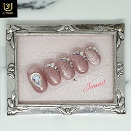 Pink Goblin Gel Handmade Nail Tips - Long Round Square / 분홍도깨비젤 수제네일팁 - 롱라운드스퀘어