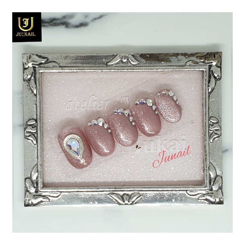Pink Goblin Gel Handmade Nail Tips - Long Round Square