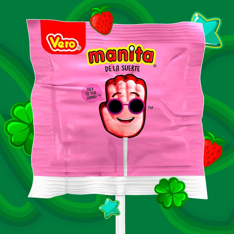 Vero Manita Paletas Strawberry & Cherry Flavored Lollipop (40 Count