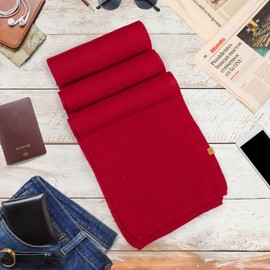 NOVICA Knitted Alpaca Blend Scarf Winter Fall (Red)