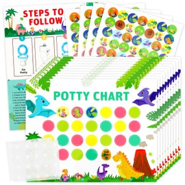 OWill Potty Training Reward Chart, 280 PCS Dinosaurs Potty Training Stickers, 10 Toilet Training Reward Chart for Kids, Reward Stickers for Toddler Toilet Training
