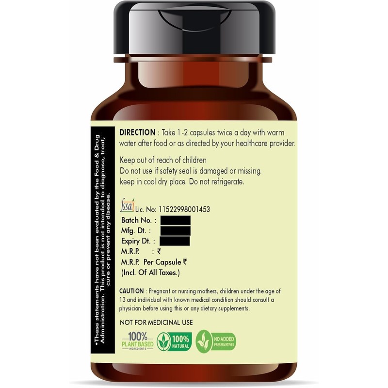AYURVEDASHREE Senna Extract 500mg - 60 Vegetarian Capsules | Cassia