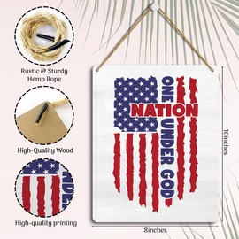 Fourth of July Decorations Independence Day Decorations Patriotic 4th of July Sign Memorial Day Party Wall Decor Wall Art Sign for Front Door Porch Apartment