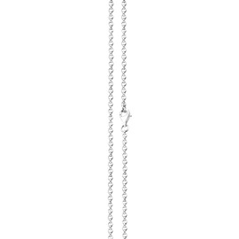 Lijoh 925 Sterling Silver 24k Rose Gold Women's Necklace Pea Chain (2.2 mm) Necklace Rose Gold-Plated in Lengths: 42 cm to 90 cm LJ1012, Sterling Silver