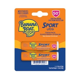 Banana Boat Sport Ultra Lip Balm Sunscreen, Broad Spectrum SPF 50, .15oz. - Twin Pack                                                                 
