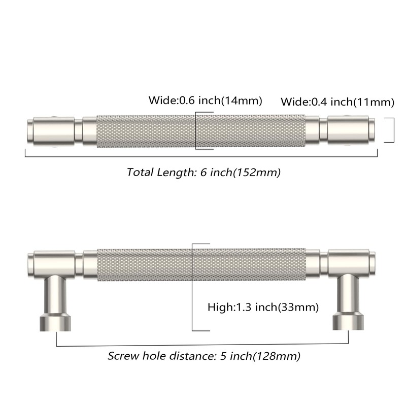 Asidrama 10 Pack 5 Inch(128mm) Brushed Satin Nickel Cabinet Pulls