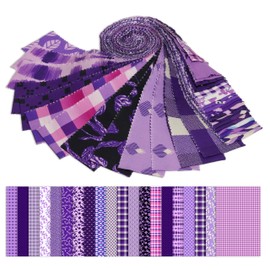 Soimoi 40Pcs Geometric & Floral Print Cotton Precut Fabrics for Quilting Craft Strips 2.5 x 42 inches Jelly Roll