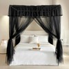 AIKASY 4 Corners Post Ruffle Princess Bed Canopy Curtain -