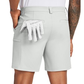 Willit Men's Golf Shorts Stretch Dress Shorts Cargo Quick Dry Athletic Casual Shorts with Pockets 7" Light Gray 34W