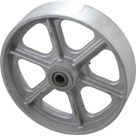 Albion CA0820112 8" Cast Iron Caster Wheel, 2" Tread Width, Roller Bearing, 1800 lb. Capacity