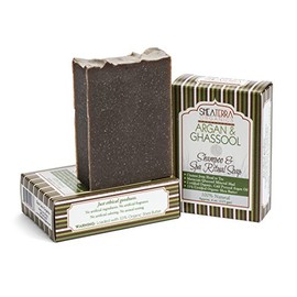 Shea Terra Organics Cuidado del cabello a base de hierbas - Champú y barra de spa de argán y ghassool | Champú para fortalecer y acondicionar el cabel