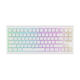 EPOMAKER G84 80% RGB Gaming Mechanical Keyboard, 2.4GHz/ Type-C/BT Wireless Keyboard, QMK/VIA Programmable, Hot-Swappable, NKRO, with Shine Through PBT Keycaps for Gamers (White, Creamy Jade Switch)