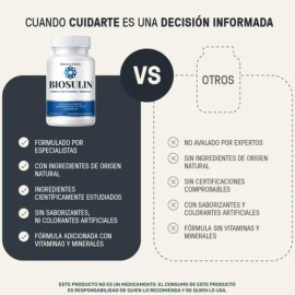 Biosulin 60 Cápsulas Vitaminas B3 B6 D3 Calcio Magnesio Sin Sabor                                                                                     