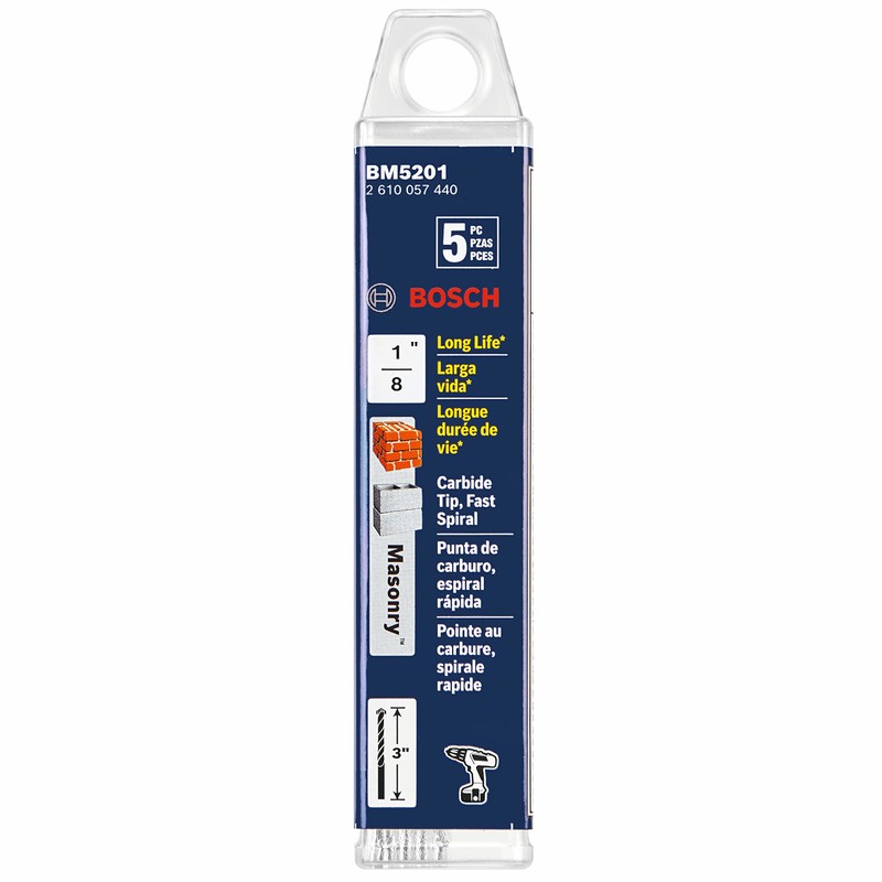 BOSCH BM5201 1/8" X 3" Fast Spiral Rotary Masonry Drill