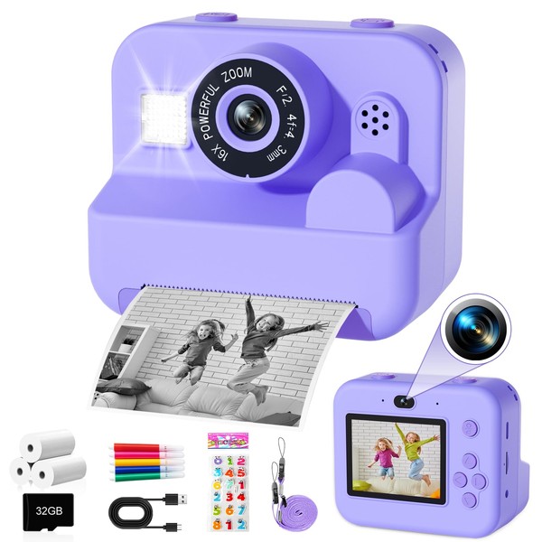 Kids Camera Instant Print - 1080P Camera for Kids with