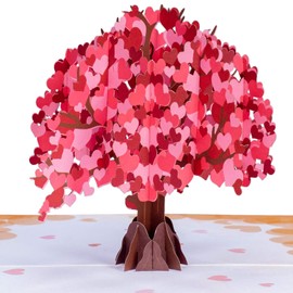 Paper Love 3D Heart Tree Pop-Up Cards, for Birthday, Anniversary, Mothers Day, Thank You, Get Well, All Occasion - 5" x 7" Cover - Includes Envelope and Note Tag