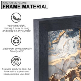 Fxojyvo Engineered Wood 20x28 Frame, Black Picture Frame for 20 x 28 Inch Poster Puzzle Photo, Light Weight 20 by 28 Poster Frame with Wood-grain for Wall - 1 Pack/Black/20 x28