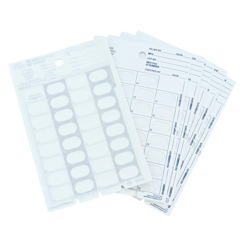 Memory Pac 6 Refill Cards for Monthly Cold Seal Blister