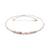 Pink Opal Chain Natural Stone 925 Sterling Silver 24K Gold